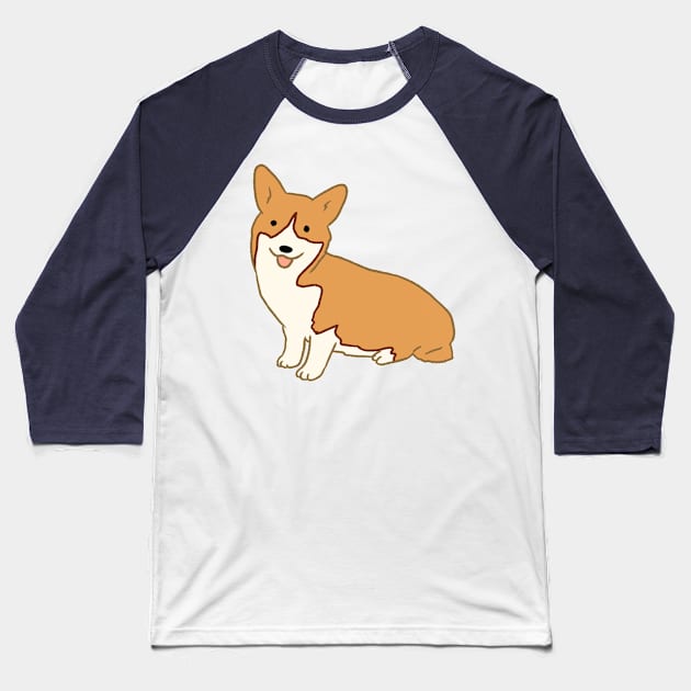 Corgi art Baseball T-Shirt by Mayarart